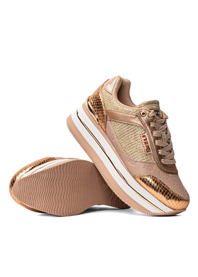 guess rose gold trainers