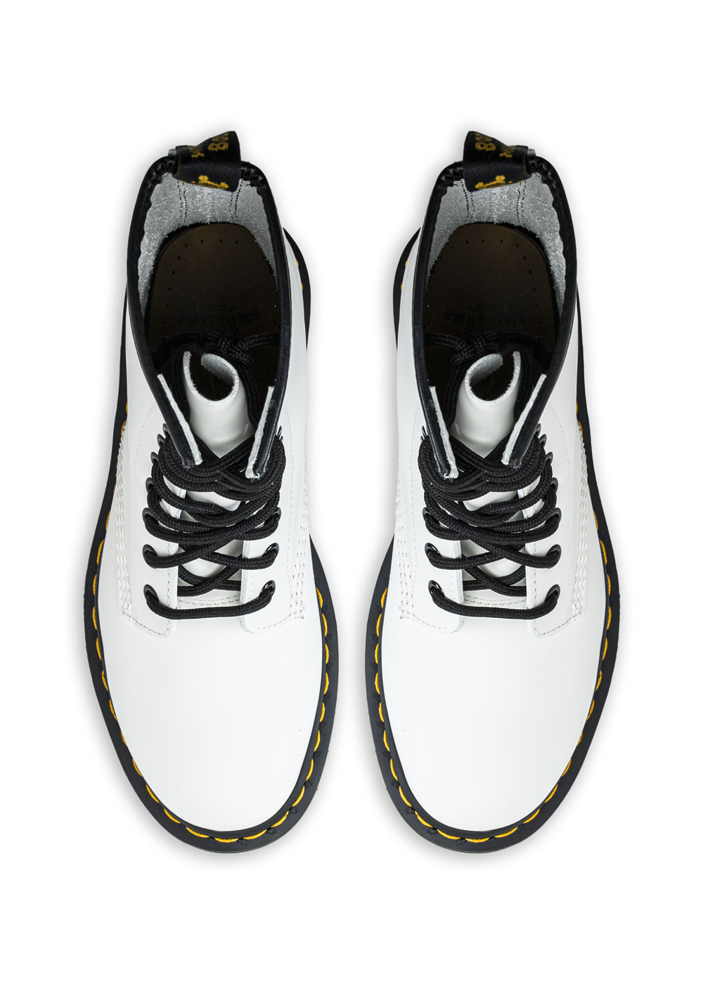 glossy white doc martens