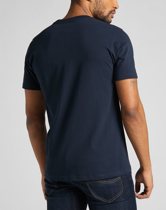 LEE WOBBLY LOGO TEE NAVY DROP 