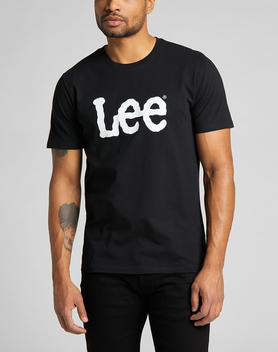 LEE WOBBLY LOGO TEE BLACK 