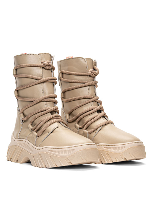 INUIKII Boot Trekking Lace Up Beige (70107-110)