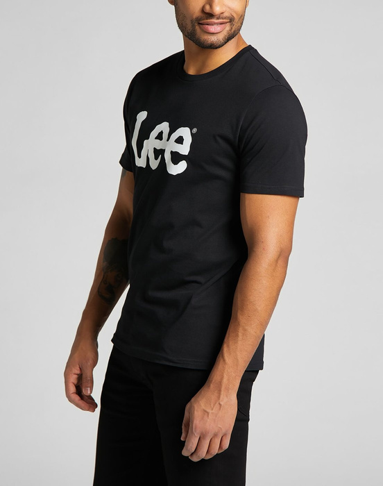 LEE WOBBLY LOGO TEE BLACK 
