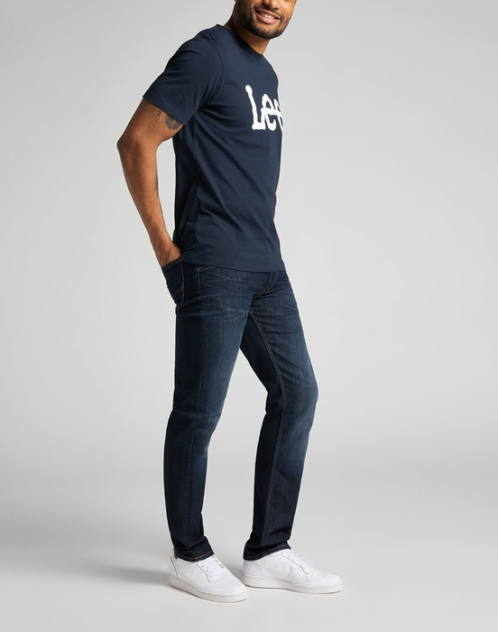 LEE WOBBLY LOGO TEE NAVY DROP 